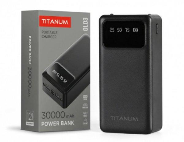 Videx TITANUM power bank  fekete színű  30000mAh  OL03