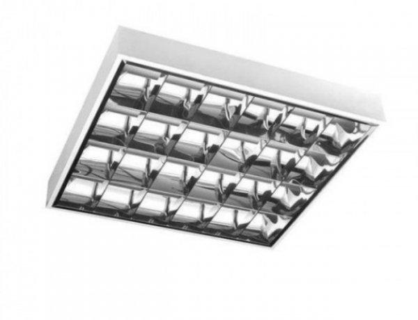 EcoLight 4x60cm-es raszteres tükrös armatúra G13-as foglalattal