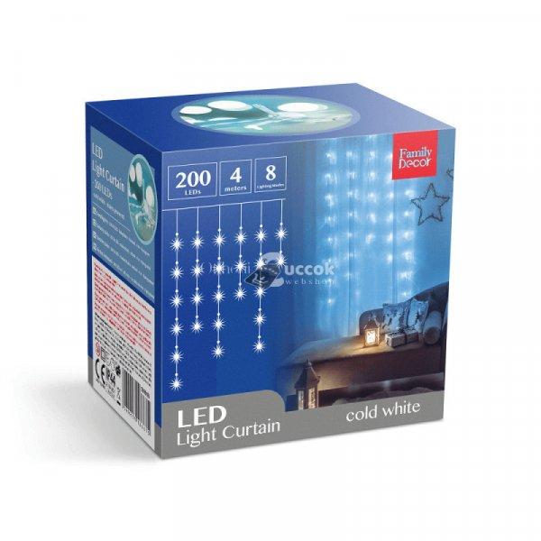 200 LED-es fényfüzér 4,2 m 8 programmal - - Középfehér