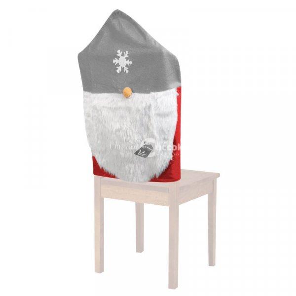 Karácsonyi skandináv manós székdekor (50 x 60 cm) - - - Szürke/piros