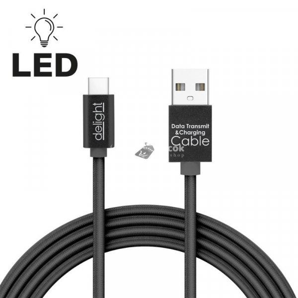 Delight LED-es USB Type-C töltőkábel