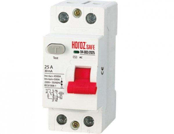 Horoz SAFE Fi-relé RCCB 2P 25A  30mA  230V