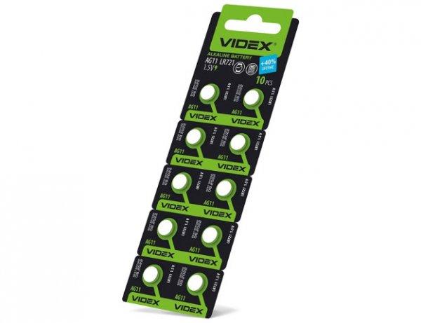 Videx AG11/LR721 20mAh alkáli gombelem (darabár  min. rendelhető mennyiség
10 db)