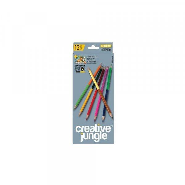 Színes ceruza készlet, kétvégű duocolor 12/24 szín Creative Jungle 24 klf.
szín
