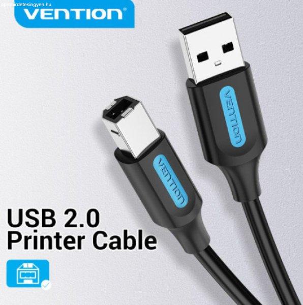 KÁBEL USB-A 2.0/M -> USB-B/M, 0.5m, (PVC, fekete, nyomtatókábel,
printerkábel), Vention