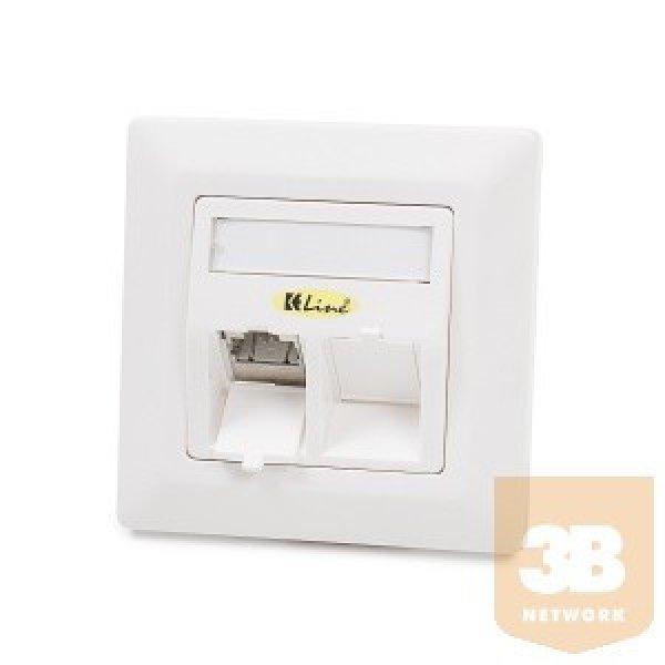 KELine 601140-UP + KEJ-C5E-S-TL(2) Modulo50 süllyesztett aljzat, Kategória 5E
2xRJ45/s csatlakozóval