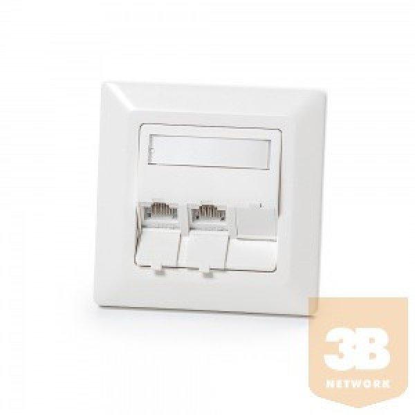 KELine 601143-UP + KEJ-C5E-U-TL(3) Modulo50 süllyesztett aljzat, Kategória 5E,
3xRJ45/u csatlakozóval