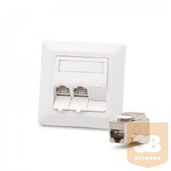 KELine 601143-UP + KEJ-C6A-S-10G(3) Modulo50 süllyesztett aljzat, Kategória
6A, 3xRJ45/s csatlakozóval