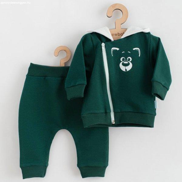 Baba szabadidő nadrág és pulóver New Baby Animals Bear zöld