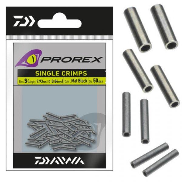 Daiwa Prorex Soft Single Mat Black Crimps Medium 1,04mmx9,52mm 50db krimpelő
hüvely (15408-201)