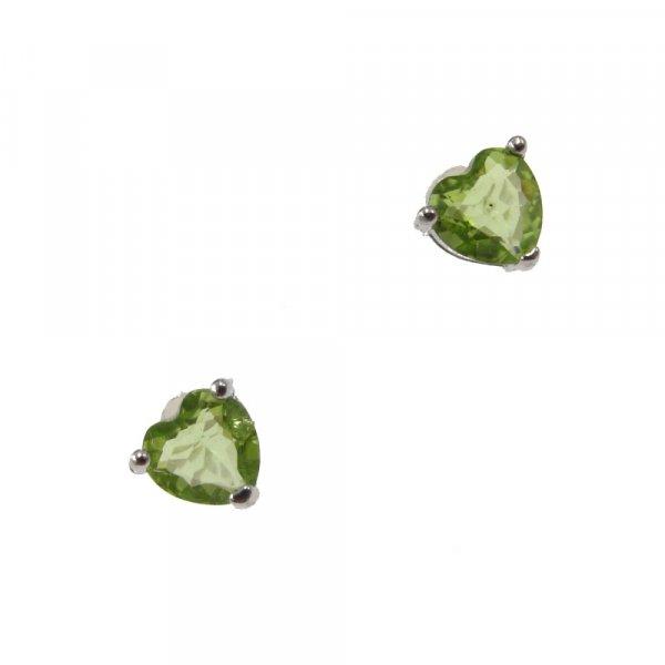Peridot olivin bedugós szív fülbevaló