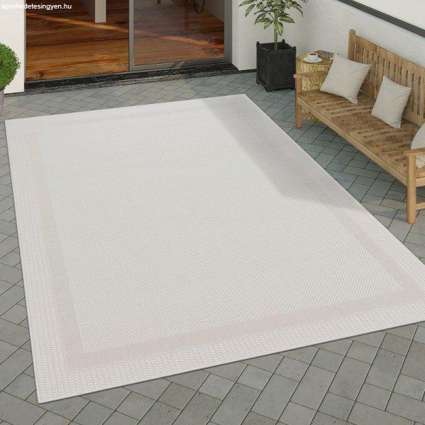 Egyszínű vízálló kültéri szőnyeg bordűrös - fehér 160x220 cm