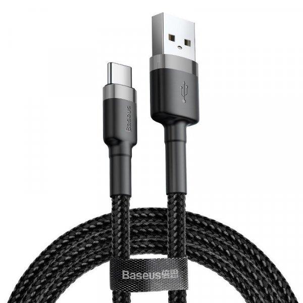 USB-USB-C kábel Baseus Cafule 3A 0,5 m (szürke-fekete)