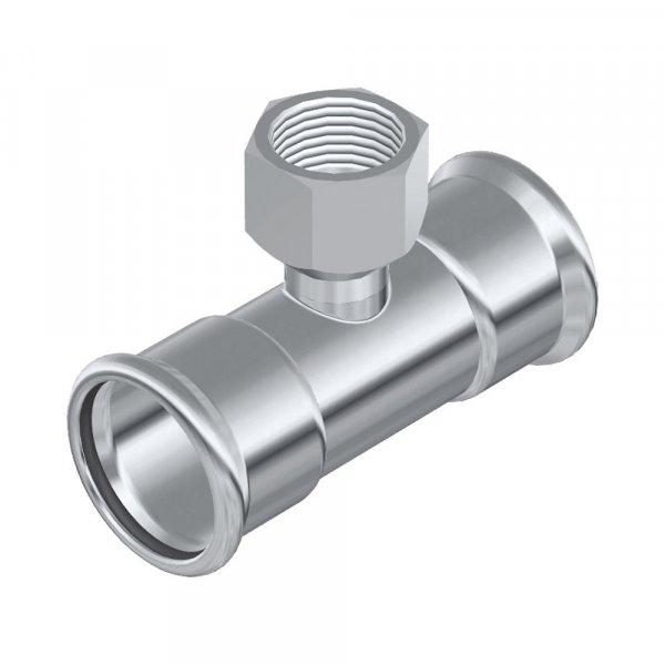 FixTrend Inox press T-idom, menetes ággal, 108 - 3/4" - 108 mm