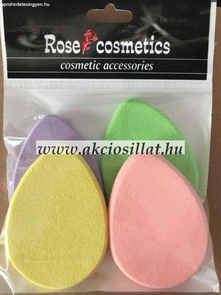 Rose Cosmetics Kozmetikai szivacs 4 db-os színes lapos csepp alakú