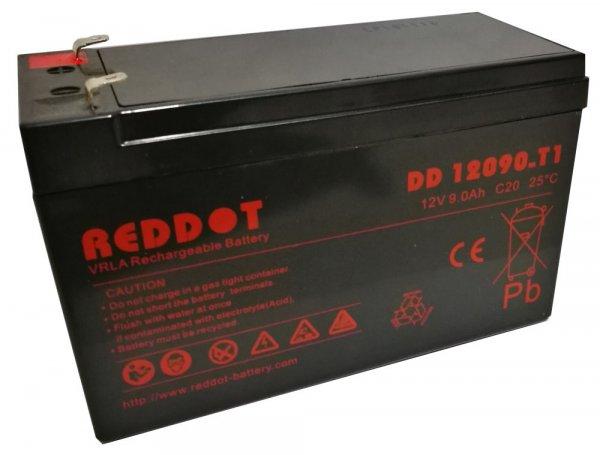 RedDot DD12090 12V 9Ah gondozásmentes AGM akkumulátor T1 (riasztóközpont,
sziréna)