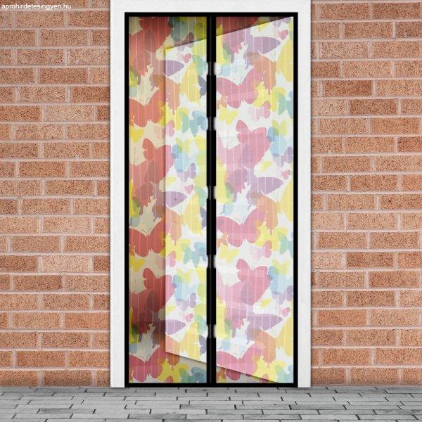 Szúnyogháló függöny ajtóra -mágneses- 100 x 210 cm - színes pillangós