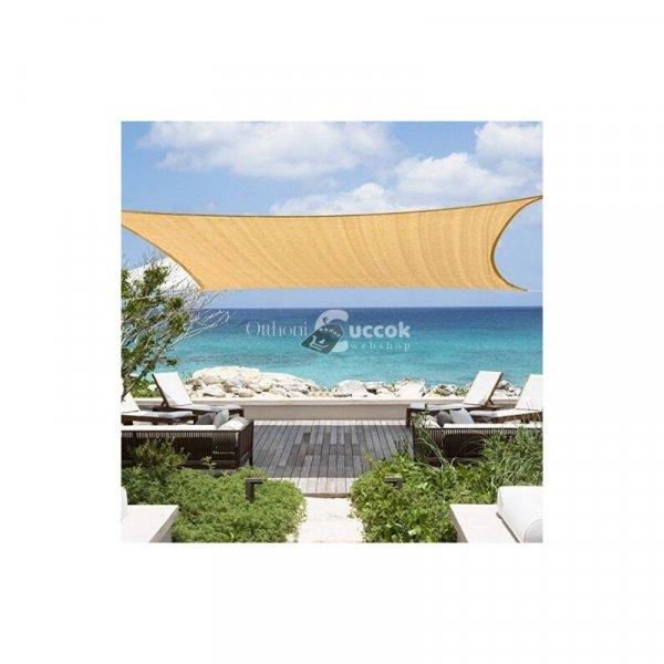 Napvitorla - árnyékoló teraszra, erkélyre és kertbe szögletes 3x3 m homok
színben - polyester (vízálló)