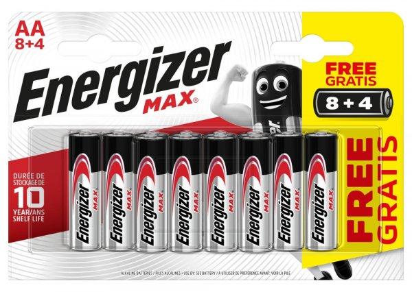 Energizer Max AA ceruza elem LR6 bl/8+4