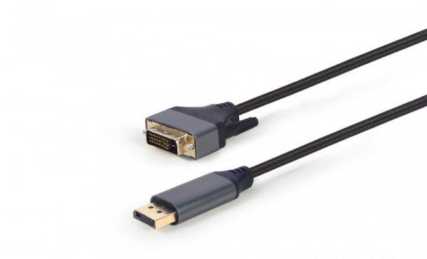 Gembird CC-DPM-DVIM-4K-6 DisplayPort to DVI-D (Dual Link) (24+1) Premium Series
adapter cable 1,8m Black