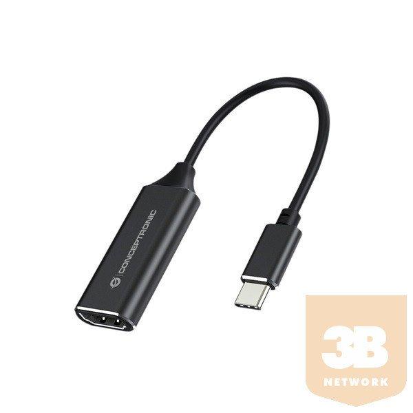 Conceptronic átalakító - ABBY03B (USB-C 3.2 to HDMI, 4K/60Hz, aluminium,
fekete)