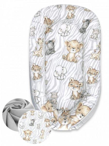 Baby Shop babafészek 70x93 cm - szürke szafari 