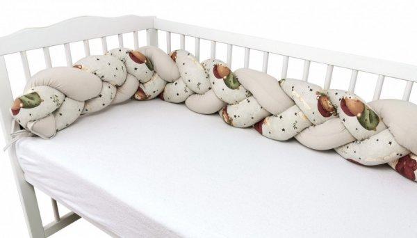 Baby Shop prémium fonott fejvédő kiságyba 220cm - Maci a holdon 