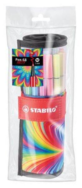 Rostirón, készlet, 1 mm, felcsavarható, STABILO "Pen 68 ARTY", 25
különböző színű