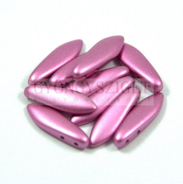 Lándzsa (szirom) cseh préselt üveggyöngy két lyukkal - fuchsia metallic
satin -5x16mm