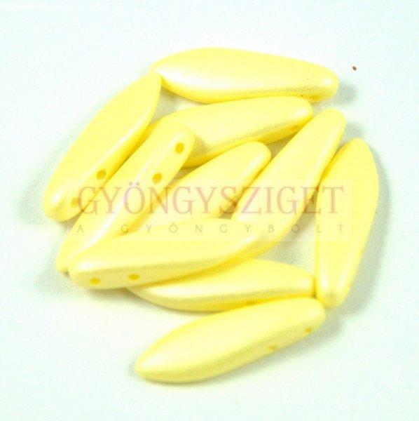 Lándzsa (szirom) cseh préselt üveggyöngy két lyukkal - luminous pastel
light yellow - 5x16mm