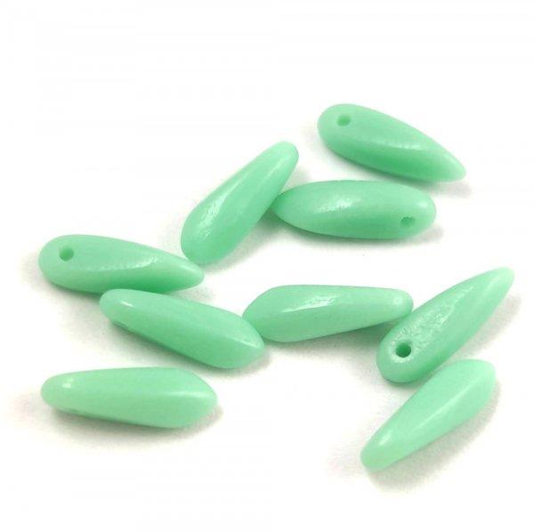 Lándzsa (szirom) cseh préselt üveggyöngy - vilagos zold - 3x11mm