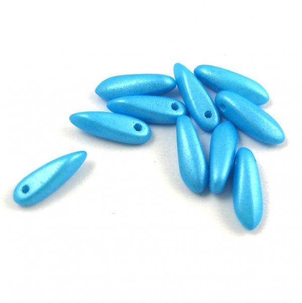 Lándzsa (szirom) cseh préselt üveggyöngy - pearl shine blue - 3x11mm