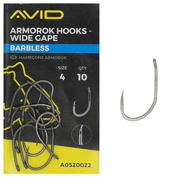 Avid Armorok Hooks Wide Gape Size 4 Barbless szakáll nélküli bojlis horog
10db (A0520022)