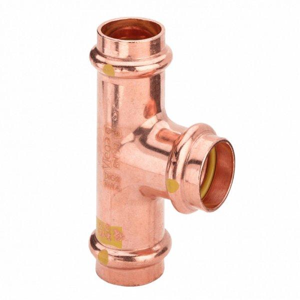 VIEGA 2618 Profipress G vörösréz szűkített T-idom, gázra, 22-18-22mm