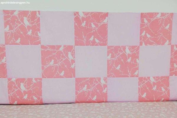 Madárkás rózsaszín patchwork falvédő