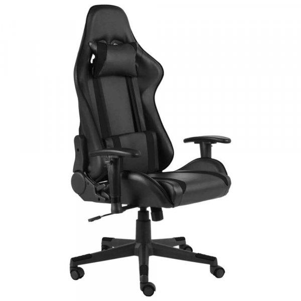 fekete PVC forgó gamer szék