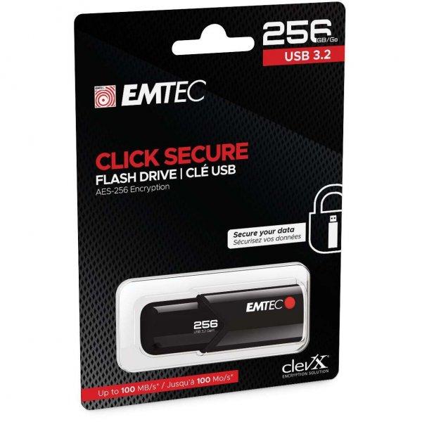 Pen Drive 256GB Emtec Click Secure B120 USB 3.2 (ECMMD256GB123) (ECMMD256GB123)