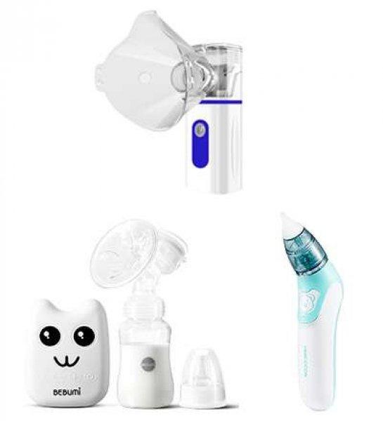 Bebumi BS Eco elektromos mellszívó + Inhalátor Ysl-N3s, kék + Vancocon
elektromos orr- és fülszívó