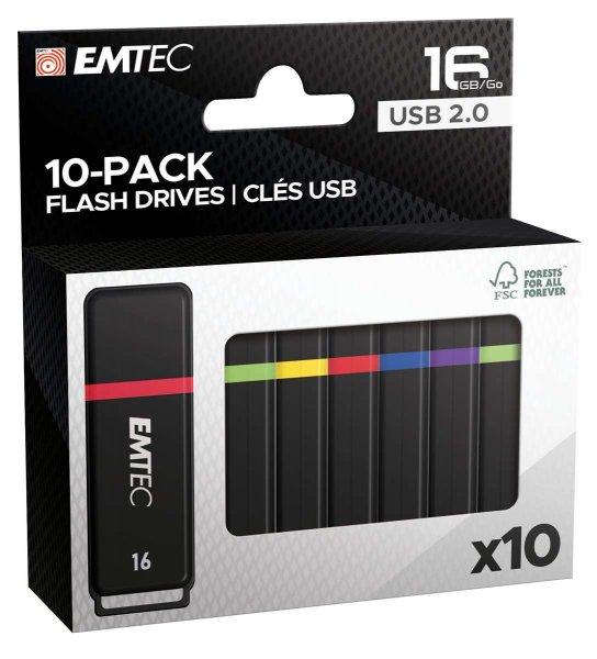 Emtec K100 USB-A 2.0 16GB Pendrive - Többszínű (10 db)