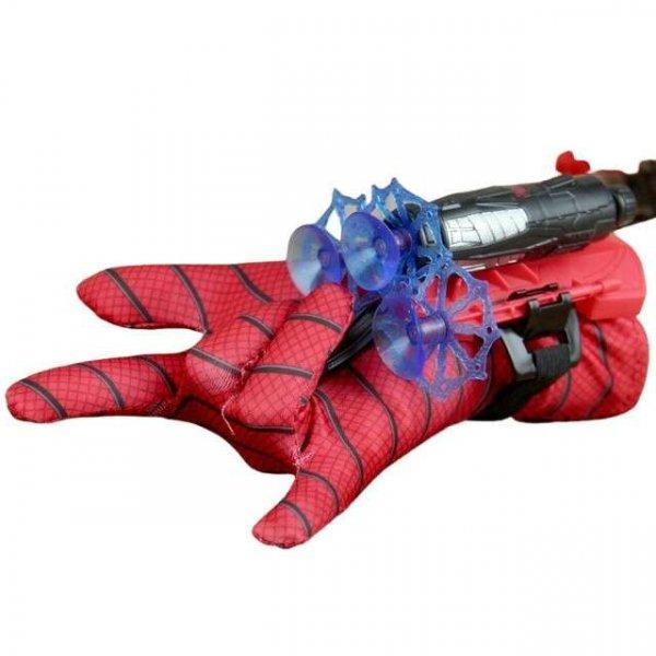 Pókember öltönykészlet, 5-7 éves méretben, két indítóval és LED
műanyag maszkkal, piros