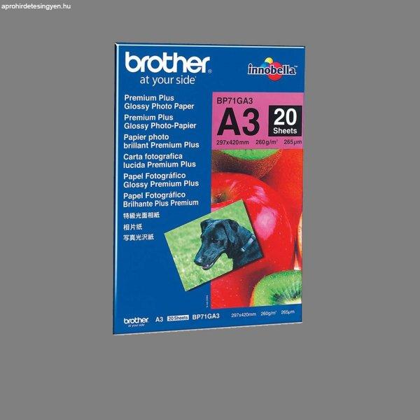 Brother A3 fényes inkjet papír 260gr. 20 ív BP71GA3