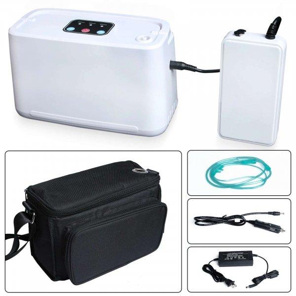 Oxigén Koncentrátor hordozható, akkumulátoros,1.4 kg, 30W, fehér 