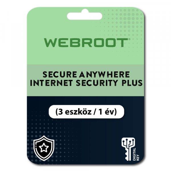 Webroot SecureAnywhere Internet Security Plus (EU) (3 eszköz / 1 év)
(Elektronikus licenc) 
