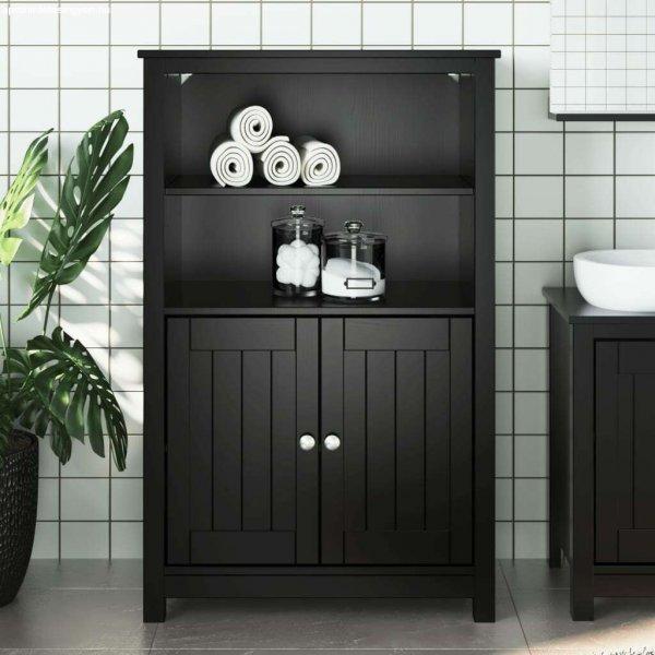vidaXL BERG fekete tömör fenyőfa fürdőszobaszekrény 69,5 x 34 x 110 cm