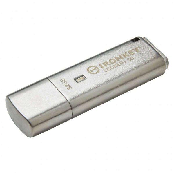 Kingston IKLP50/32GB IronKey Locker+ 50 32 GB, USB 3.2 Gen 1 Ezüst pendrive