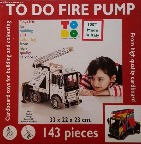 Fecskendős tűzoltóautó - Fire pump, 143 darabos - Kifestő karton makett,
modell építő- és kreatív szett