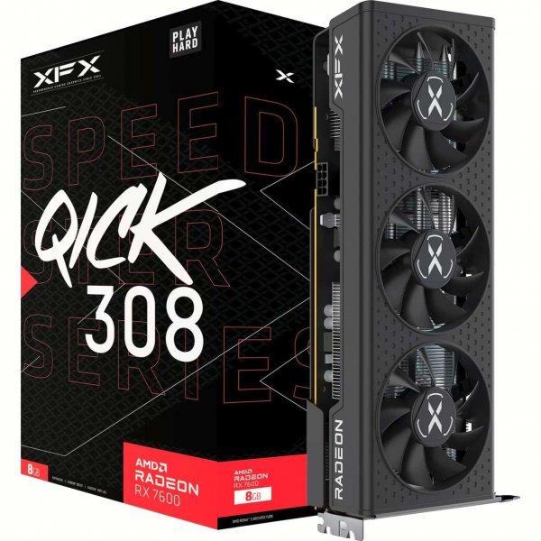 XFX Radeon RX 7600 8GB GDDR6 QICK 308 Black Videókártya