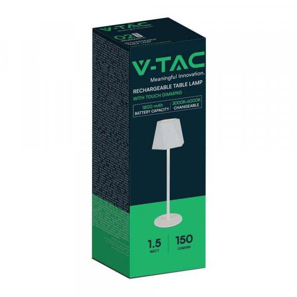 V-TAC 1.5W fehér, érintéssel vezérelhető akkumulátoros LED lámpa, CCT -
SKU 10324