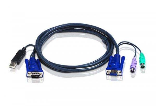 ATEN 2L-5502UP 1,8m USB KVM Kábel w/ built-in PS2 to USB Converter 2L-5502UP