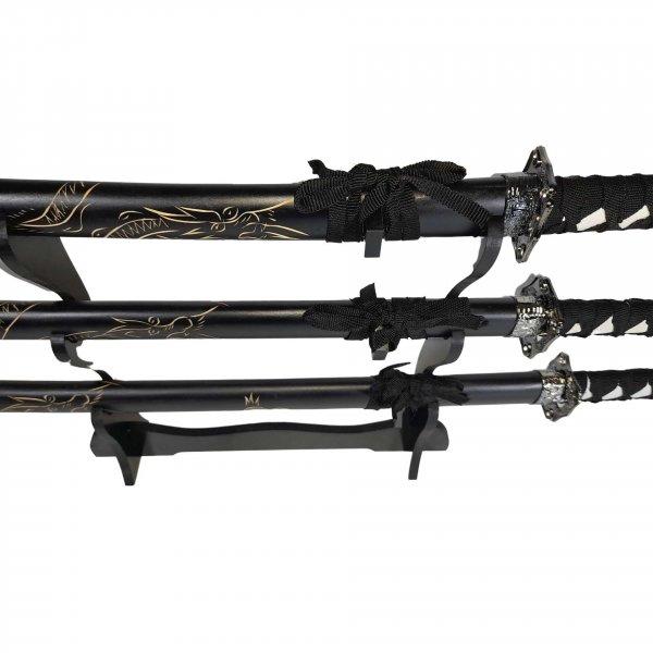 IdeallStore® dekoratív kardkészlet, pánik, Ninja Warrior, fekete, fém, 83
cm, hüvelyt tartalmaz